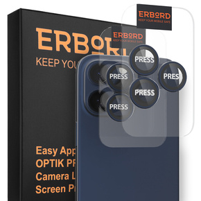 2x ERBORD OPTIK Pro tvrzené sklo pro fotoaparát iPhone 15 Pro/15 Pro Max, modré
