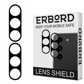 2x tvrzené sklo ERBORD pro kameru na Samsung Galaxy S23, černé
