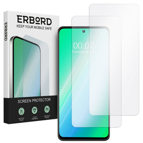 2x tvrzené sklo pro Motorola Moto G13/G23/G53/G73, ERBORD 9H Hard Glass na displeji