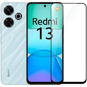 3D tvrzené sklo pro Xiaomi Redmi 13, černý rámeček