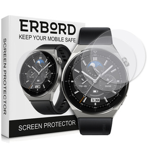 3x ERBORD Hydrogelová fólie pro Huawei Watch GT 3 Pro 46mm