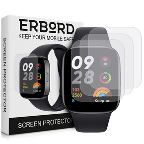 3x ERBORD Hydrogelová fólie pro Xiaomi Redmi Watch 3