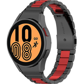 Bransoleta Stainless do Samsung Galaxy Watch 4 / 5 - Black/Red