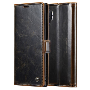 CASEME flipové pouzdro pro Samsung Galaxy Note 10 Plus, Waxy Textured, káva