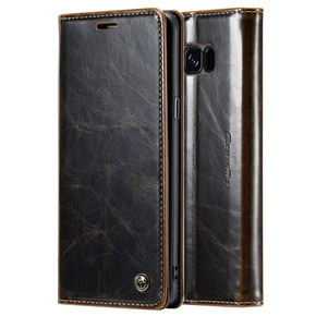 CASEME flipové pouzdro pro Samsung Galaxy S8+ Plus, Waxy Textured, káva