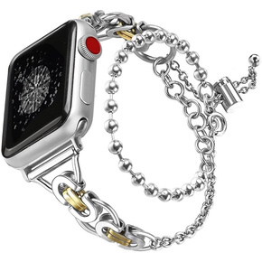 Dámský náramek pro Apple Watch 1/2/3/4/5/6/7/8/9/SE 38/40/41 mm, stříbrná / zlatá