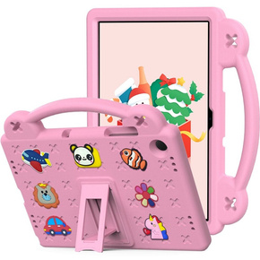 Dětské pouzdro pro Samsung Galaxy Tab A9+, Cute Patterns, se stojánkem, růžové