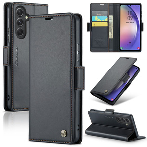 Flipové pouzdro CASEME pro Samsung Galaxy A54 5G, Litchi Wallet, černé