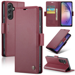 Flipové pouzdro CASEME pro Samsung Galaxy A54 5G, Litchi Wallet, červené