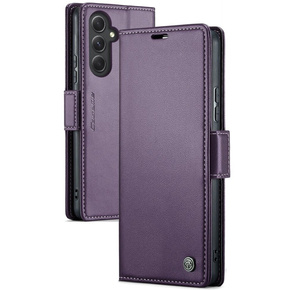 Flipové pouzdro CASEME pro Samsung Galaxy A54 5G, Litchi Wallet, fialové