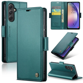 Flipové pouzdro CASEME pro Samsung Galaxy A54 5G, Litchi Wallet, zelené