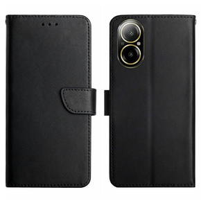 Flipové pouzdro Split Leather Wallet pro Realme C67, Split Leather Wallet, černé