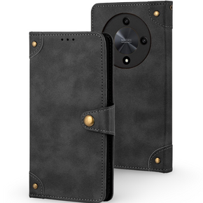 Flipové pouzdro pro Honor Magic 6 Lite 5G, Split Leather, černé