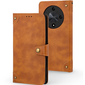 Flipové pouzdro pro Honor Magic 6 Lite 5G, Split Leather, oranžové