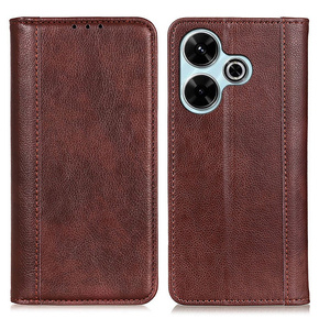 Flipové pouzdro pro Xiaomi Redmi 13, Split Leather, hnědé