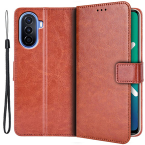 Klopové pouzdro pro Huawei Nova Y70 4G, Crazy Horse Wallet, hnědé