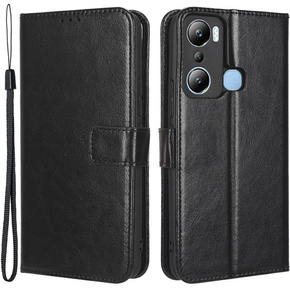 Klopové pouzdro pro Infinix Hot 20i, Crazy Horse Wallet, černé