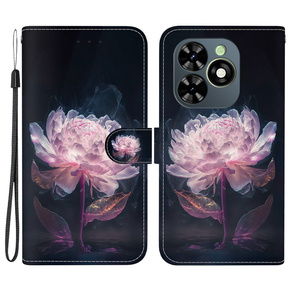 Klopové pouzdro pro Infinix Hot 40i, Wallet, Peony fialové