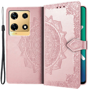 Klopové pouzdro pro Infinix Note 30 Pro 4G, Mandala, růžové rose gold