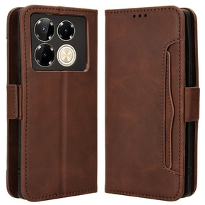 Klopové pouzdro pro Infinix Note 40 Pro, Card Slot, hnědé