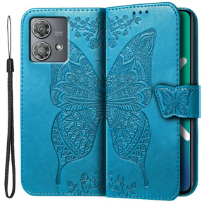 Klopové pouzdro pro Motorola Edge 40 Neo, Butterfly, modré