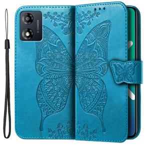 Klopové pouzdro pro Motorola Moto E13, Butterfly, modré