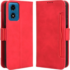 Klopové pouzdro pro Motorola Moto E14, Card Slot, červené