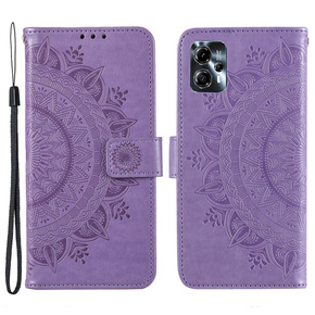 Klopové pouzdro pro Motorola Moto G13 / G23, Mandala Flower, fialové