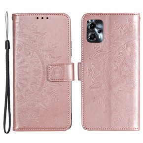 Klopové pouzdro pro Motorola Moto G13 / G23, Mandala Flower, růžové rose gold