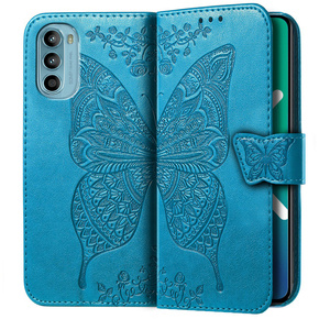 Klopové pouzdro pro Motorola Moto G52 / G82 5G, Butterfly, modré