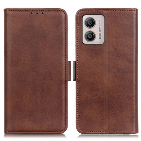 Klopové pouzdro pro Motorola Moto G53 5G / G13 / G23, Wallet, hnědé