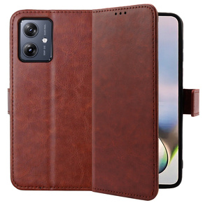 Klopové pouzdro pro Motorola Moto G54 5G, Crazy Horse Wallet, hnědé