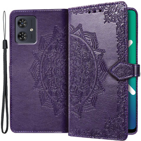 Klopové pouzdro pro Motorola Moto G54 5G, Mandala, fialové