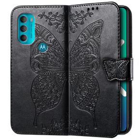 Klopové pouzdro pro Motorola Moto G71 5G, Butterfly, černé