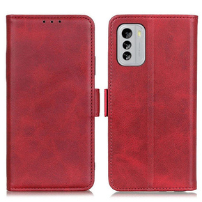 Klopové pouzdro pro Nokia G60 5G, Wallet PU Leather Case, červené