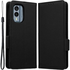 Klopové pouzdro pro Nokia X30 5G, Wallet Litchi Magnet Case, černé