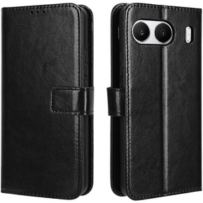 Klopové pouzdro pro OnePlus Nord 4, Crazy Horse Wallet, černé