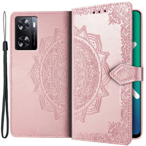 Klopové pouzdro pro Oppo A57s, Mandala, růžové rose gold