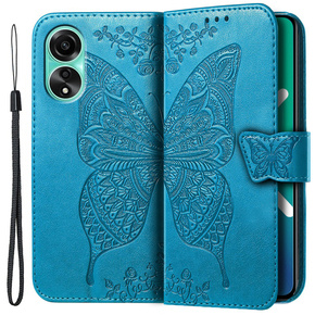 Klopové pouzdro pro Oppo A58 4G, Butterfly, modré