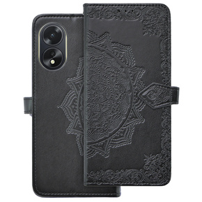 Klopové pouzdro pro Oppo A58 4G, Mandala, černé