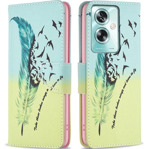 Klopové pouzdro pro Oppo A79 5G, Wallet, feather, modré