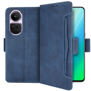 Klopové pouzdro pro Oppo Reno 10 / 10 Pro, Card Slot, námořnicky modré