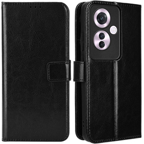 Klopové pouzdro pro Oppo Reno 11F 5G, Crazy Horse Wallet, černé