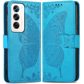 Klopové pouzdro pro Oppo Reno 12 Pro, Butterfly, modré