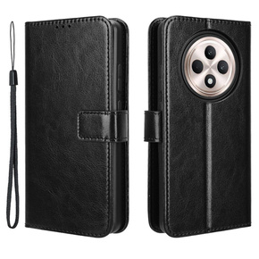 Klopové pouzdro pro Oppo Reno 12FS / 12F, Crazy Horse Wallet, černé