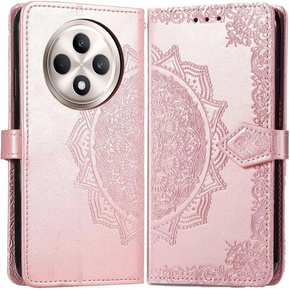 Klopové pouzdro pro Oppo Reno 12FS / 12F, Mandala, růžové rose gold