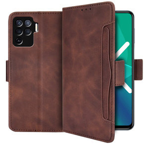 Klopové pouzdro pro Oppo Reno5 Lite, Card Slot, hnědé