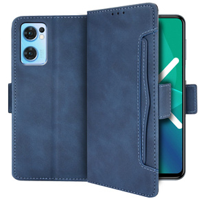 Klopové pouzdro pro Oppo Reno7 5G, Card Slot, modré