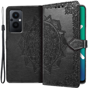 Klopové pouzdro pro Oppo Reno7 Lite, Mandala, černé