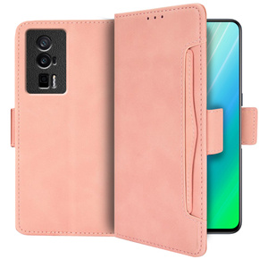 Klopové pouzdro pro Poco F5 Pro 5G, Card Slot, růžové